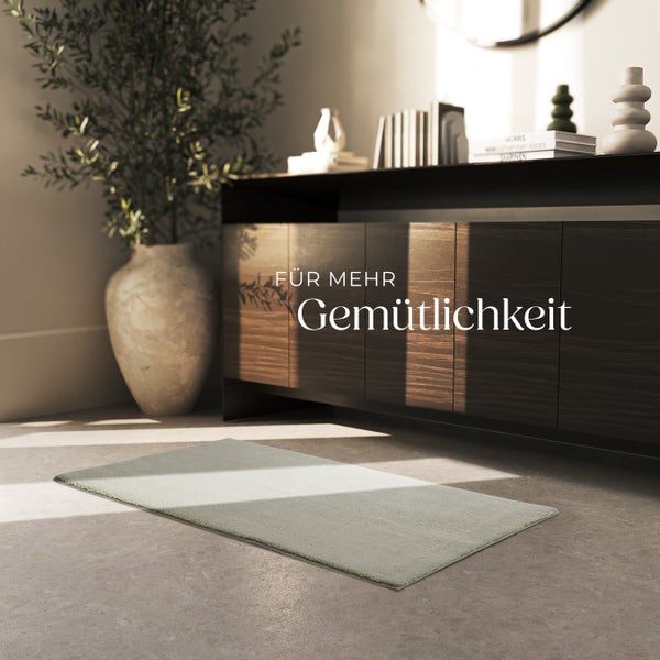 Kurzflorteppich tectake rutschfeste Unterseite verschiedene Größen und Farben 60 x 110 cm
