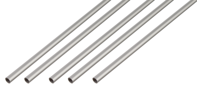 Fünf runde Aluminiumrohre für den Modellbau oder handwerkliche Arbeiten