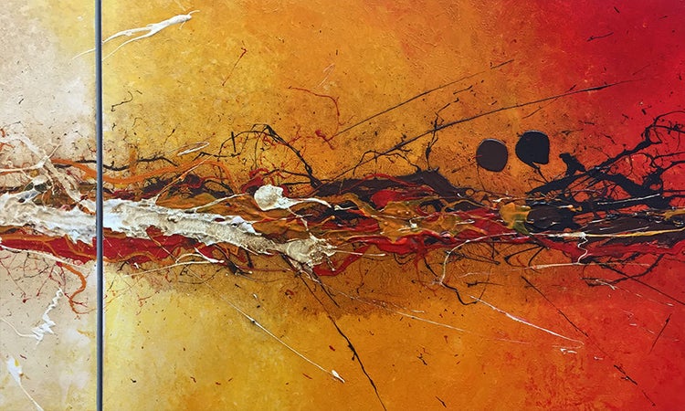 Das schöne Bild -Set On Fire- 180x70x2 cm handgemaltes Unikat