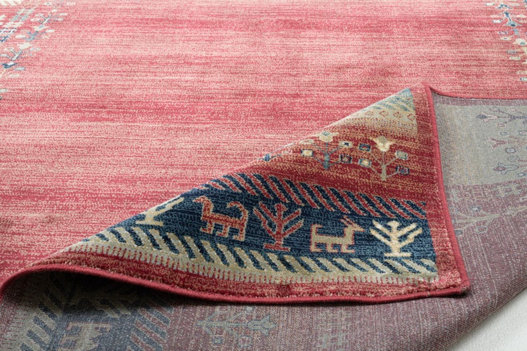 Gewebter Teppich mit Glanz Cherina Rot 80x150 cm