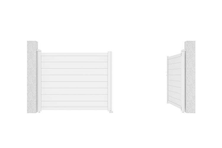 Flügeltor 3,5m EIGER H.140 Weißaluminium