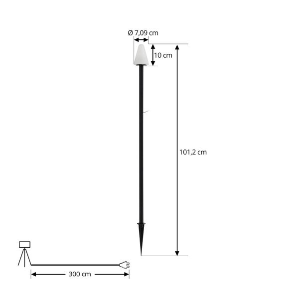 Lindby LED Außenleuchte Selinda (spritzwassergeschützt (Modern) in Schwarz (1 flammig, ) - Erdspießleuchte außen