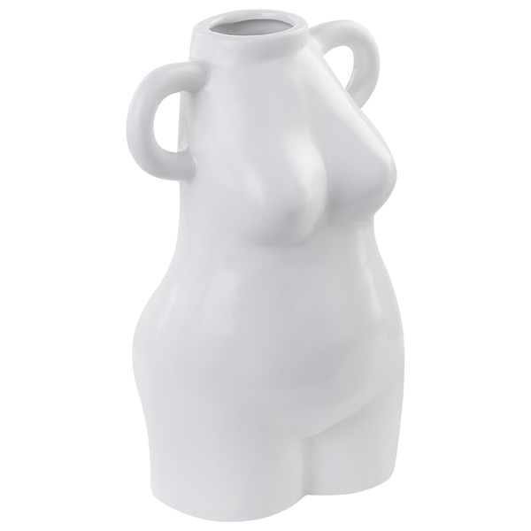 Blumenvase AIGIO Keramik 25 cm Weiß