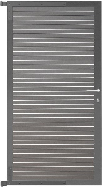GartenLand Steckzauntor Air Gap ca. 90 x 175 cm WPC Schiefergrau Aluminium Anthrazit