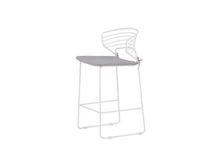 Milano Garten Barhocker inkl. Kissen stapelbar weiß. 4er Set