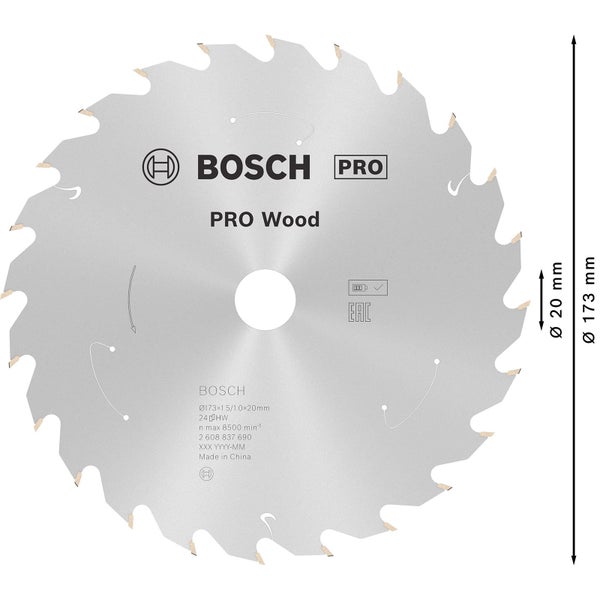 Bosch Pro Holzsägeblatt mit 173 Millimeter Durchmesser