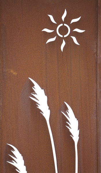FRANK FLECHTWAREN | Gartenschild Schilf, METALL, 31 x 1 x 117 cm