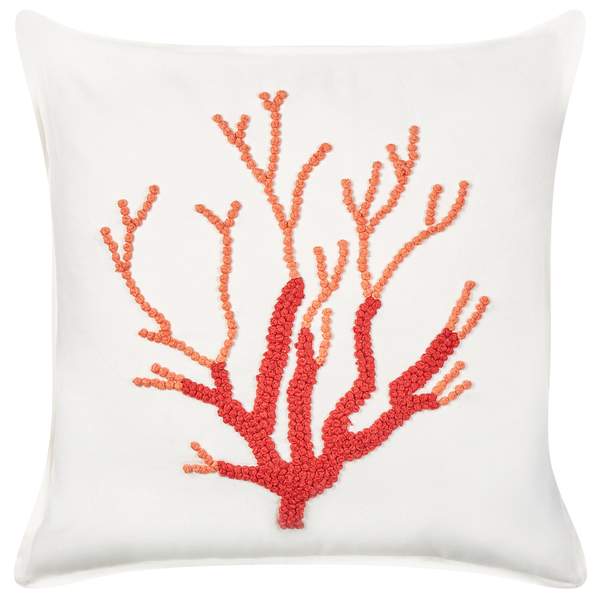Dekokissen 2er Set CORALIUM Baumwolle 45 x 45 cm Weiß Pflanzenmuster
