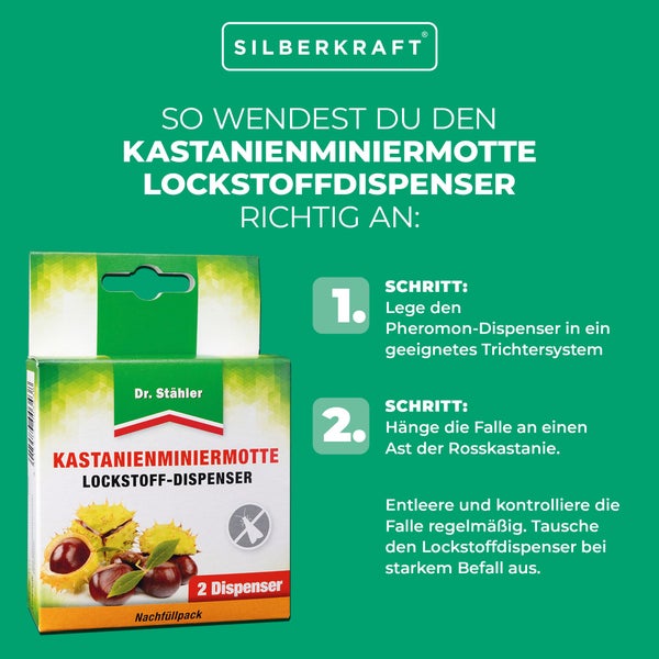 Kastanienminiermotte Lockstoffdispenser – Effektive Pheromonfallen für den Schutz von Rosskastanien – Einfache Anwendung für Garten & öffentliche Anlagen