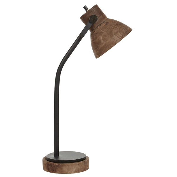 Schreibtischlampe KOLAR Mango Holz Dunkelbraun