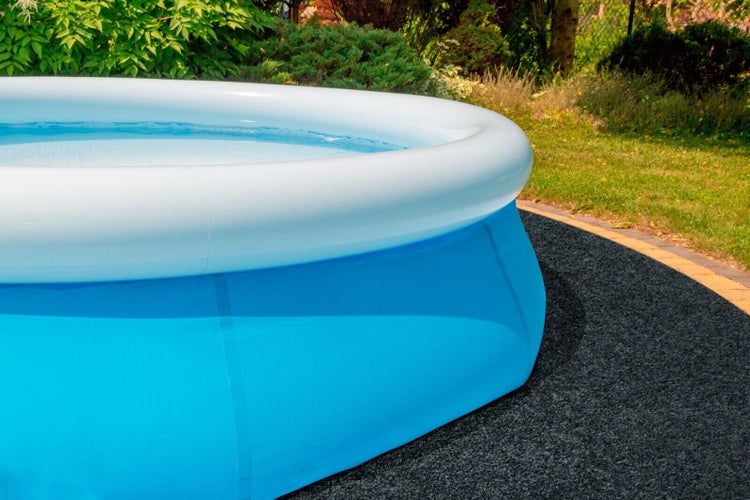 Kunstrasen Poolteppich  rund 300 cm in Anthrazit