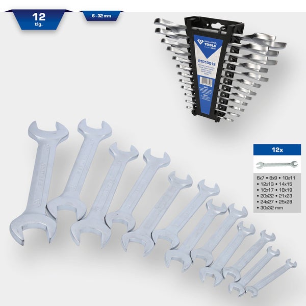BRILLIANT TOOLS Doppel-Maulschlüssel-Satz 12tlg. - BT010012