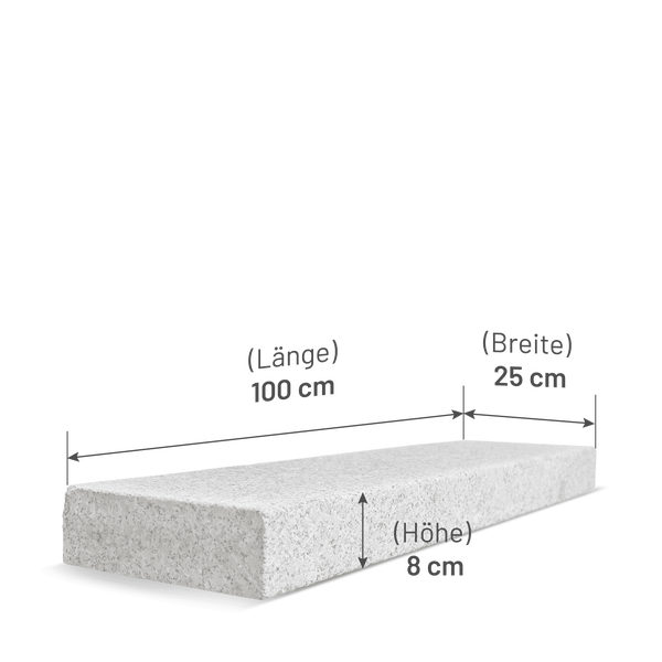 Galamio Granit Rasenkanten 100*25*8 » gesägt & kugelgestrahlt « 954kg Palette