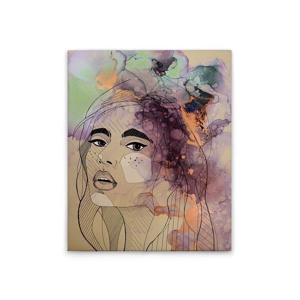 Illustration einer Frau auf Leinwand