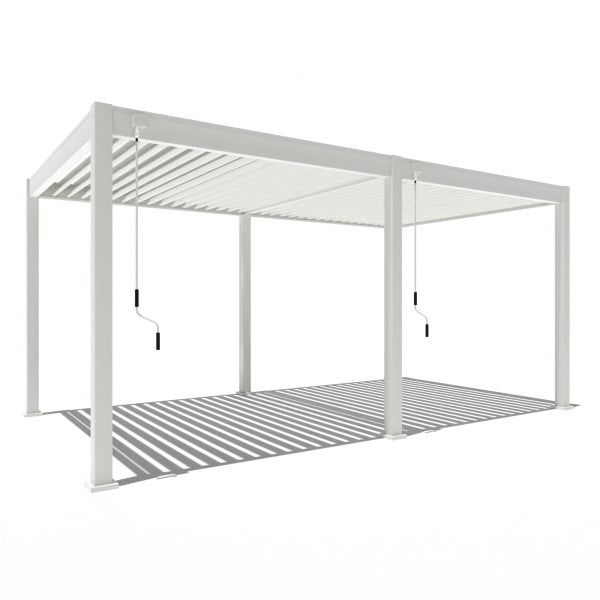 Weide Classic Alu-Stahl Pavillon 3 x 5,3 M Weiß Pergola Freistehend mit Pfostenstärke 11,6 cm x 11,6 cm