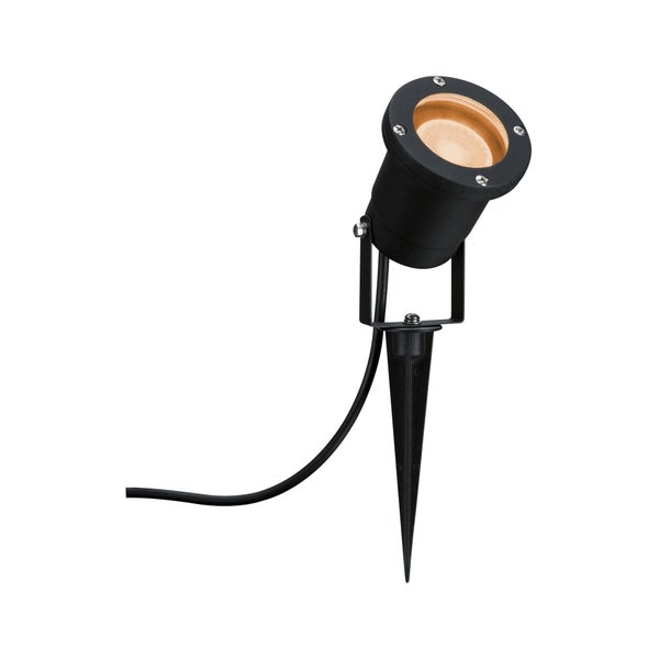LED Gartenstrahler Goldlicht insektenfreundlich IP65 rund 92mm 2200K 4,3W 320lm 230V 38° Schwarz Metall