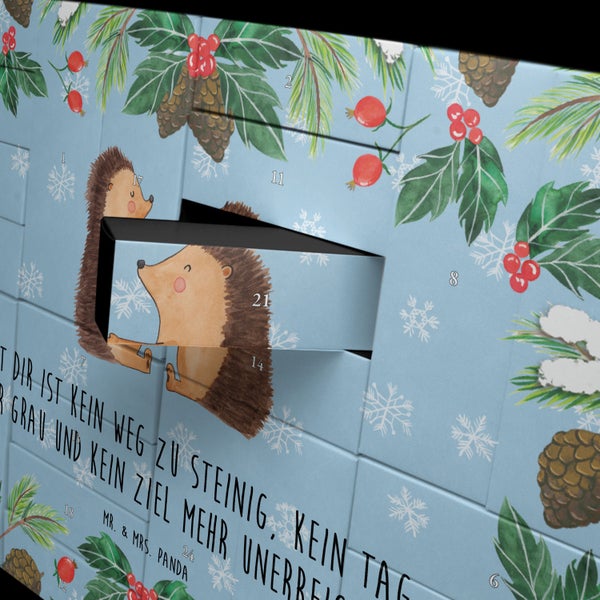 Mr. & Mrs. Panda Befüllbarer Adventskalender Igel Liebe - Blau Pastell