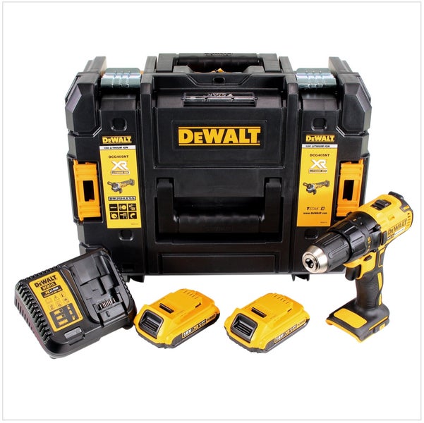 DeWalt Akku Bohrschrauber Set mit zwei Akkus Ladegerät und TSTAK Transportkoffer