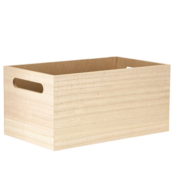 Holzkiste mit Griffaussparungen