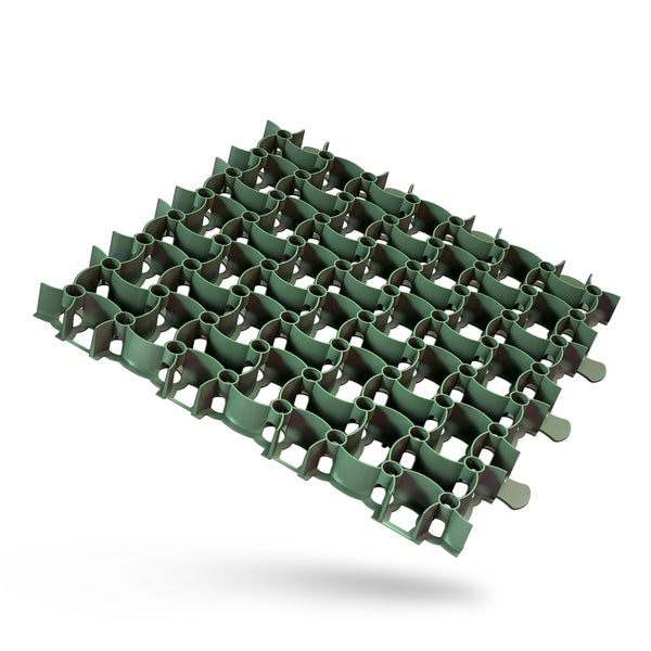 BigDean 1x Rasengitter Paddockplatte GRÜN 50x50 cm Reitplatzmatten Rasenmatten Rasenwaben Kiesgitter Parkplatzrasen 0,25 m² - mit Spikes zur Fixierung