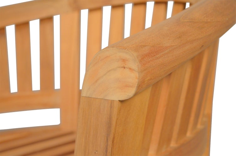 Gartensessel Bananensessel Teak Sessel Holz Balkon Terrasse Wintergarten und Garten geschwungen wetterfest premium