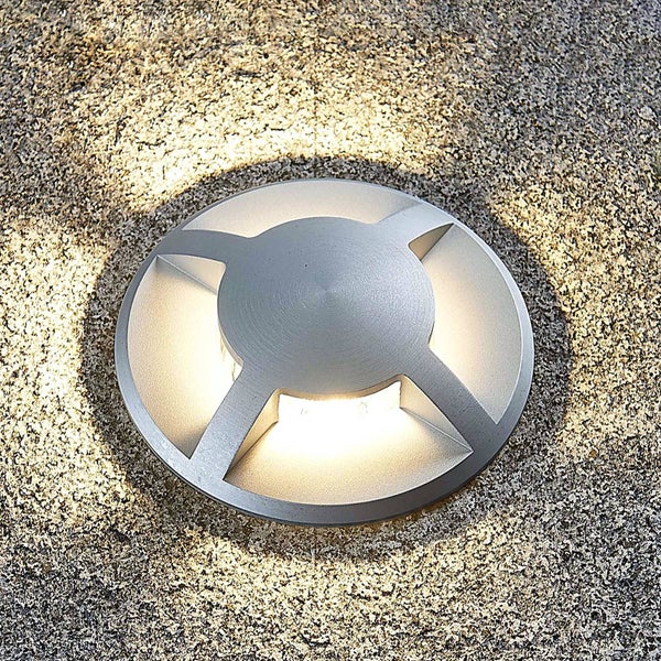 Lucande Bodeneinbauleuchten Milara (wasserdicht (Modern) in Alu aus Aluminium (1 flammig, GU10) - Bodeneinbauleuchte außen