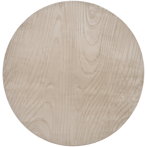 Runder Teppich mit Holzmaserungs-Optik