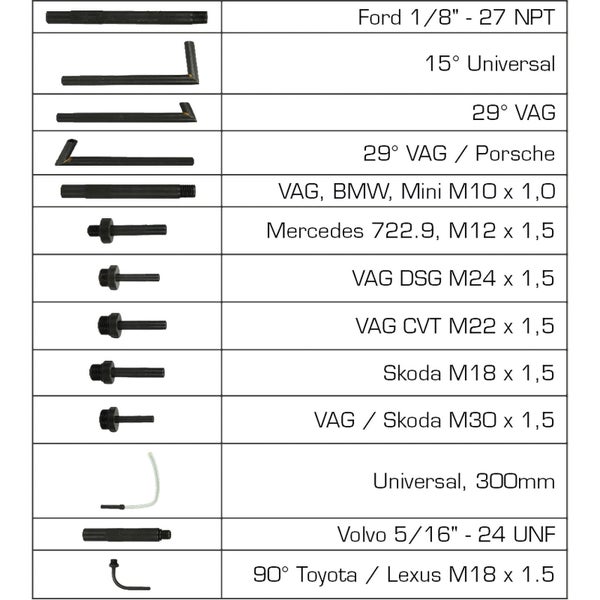 Satz von Adaptern für verschiedene Automarken und -modelle