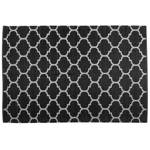 Outdoorteppich ALADANA Schwarz / Weiß 140 x 200 cm Zweiseitig