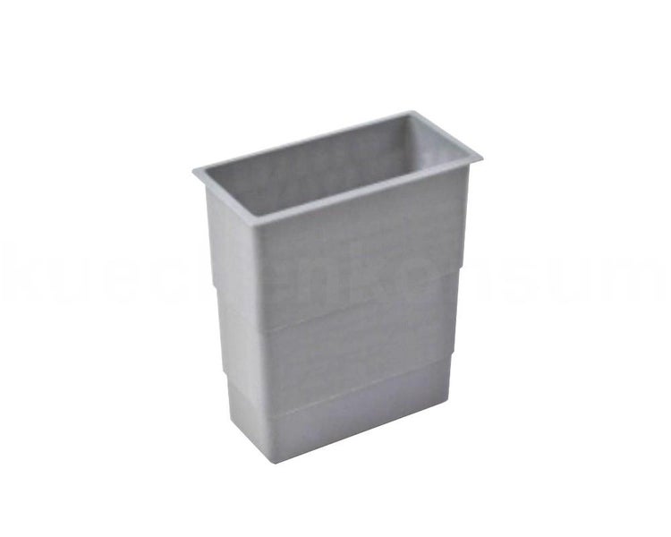 Rechteckiger Kunststoffeimer für Mülltrennsysteme, grau.