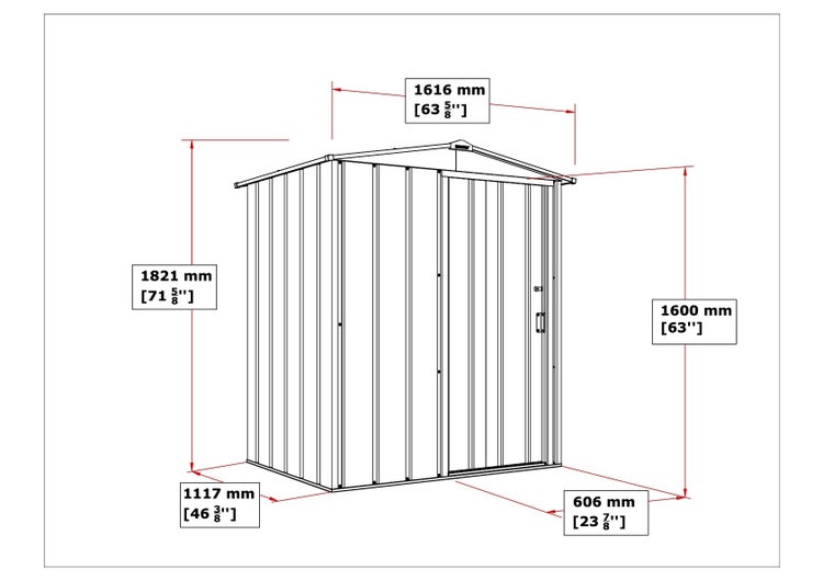Metall Gerätehaus 163x112 Gartenhaus Schiebetür
