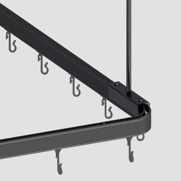 Duschvorhangschiene Flexi, Schwarz Matt