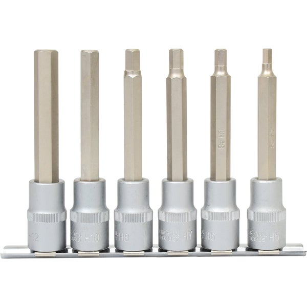 KS TOOLS 1/2 Bit-Stecknuss-Satz Innensechskant lang 6tlg. - 911.1336
