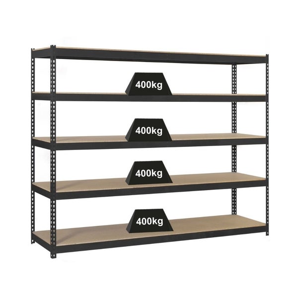 Schwerlastregal WOOD YETI FIVE | HxBxT 200x120x60cm | Fachlast 400kg | Anthrazit