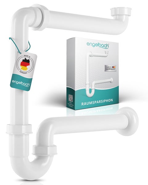 Engelbach® Raumsparsiphon für Waschbecken - Siphon 1 1/4 x 32mm inkl. Video-Anleitung