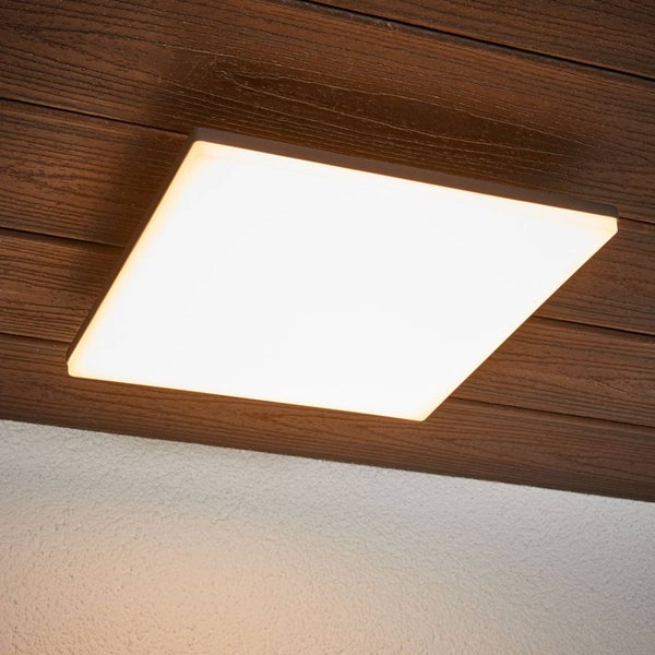 Lucande LED Deckenleuchten Henni mit Bewegungsmelder (Modern) in Alu (1 flammig, ) - Außenleuchte für Garten Terasse Balkon & Haus Deckenleuchte