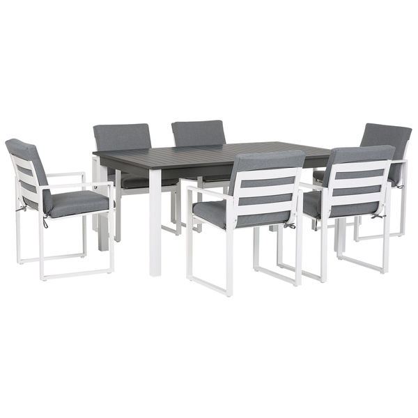 Gartenmöbel Set 6-Sitzer PANCOLE inkl. Kissen Metall Grau