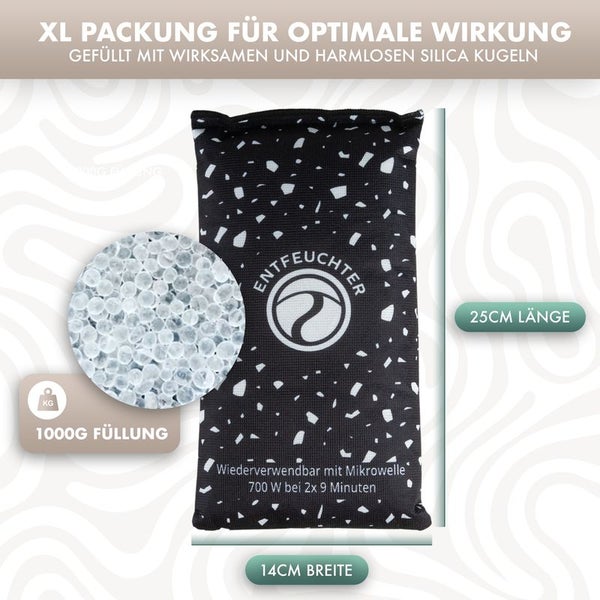 Naturbummler ® Luftentfeuchter XL 1kg [Wiederverwendbar & Effektiv]