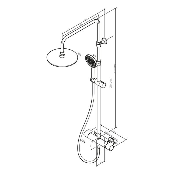 AM.PM Duschsäule inkl. Thermostat X-Joy F07XA422 Schwarz matt