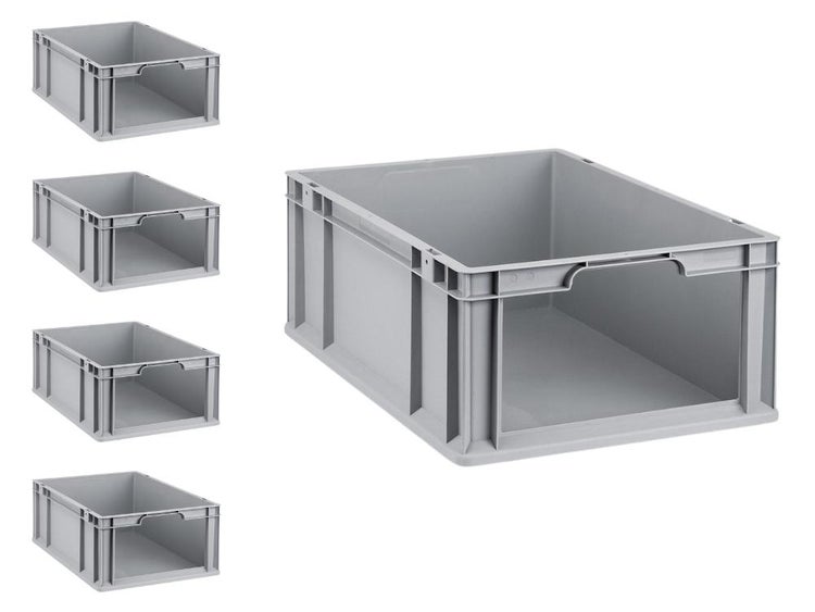 PROREGAL SparSet 5x Eurobox NextGen Store HxBxT 22 x 40 x 60 cm 44 Liter Front Offen Eurobehälter Transportbox