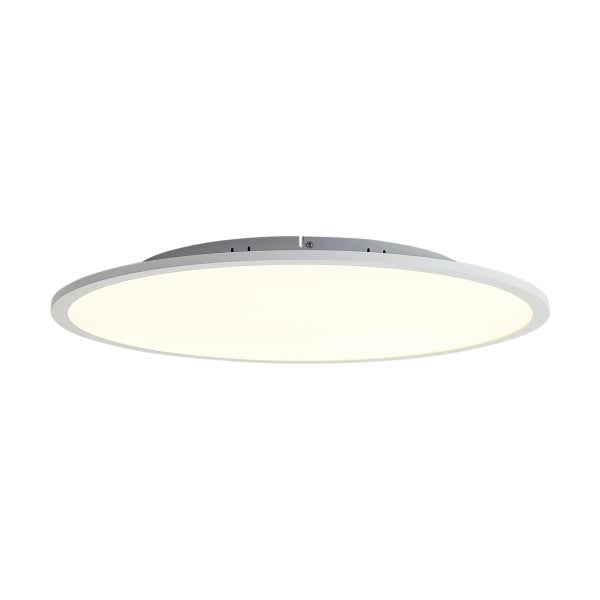 Rundes LED Panel Deckenleuchte mit weißem Rahmen.