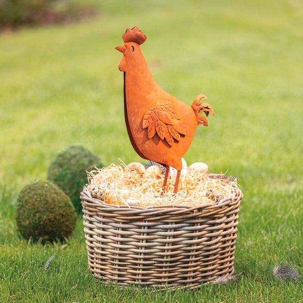 FRANK FLECHTWAREN|Figur Henne, 28 x 13 x 44 cm, METALL