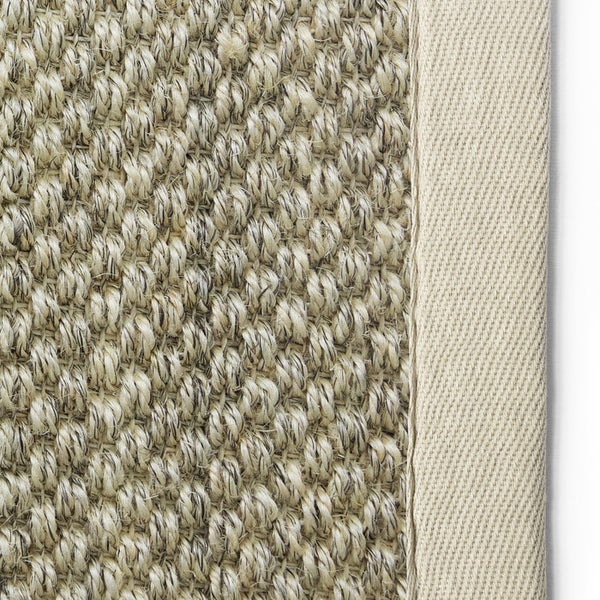 FLOORDIREKT Sisal-Teppich Tiger-Eye - aus 100% Sisal - mit Brodüre - Creme - 160 x 230 cm