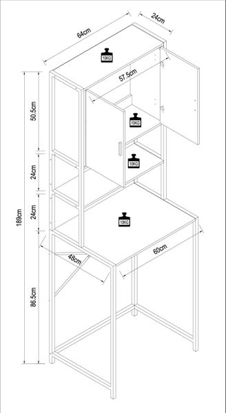 Waschmaschine Toilette Überbau Schrank Edino