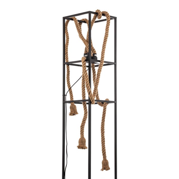 Stehleuchte mit Seil umwickeltes Gestell