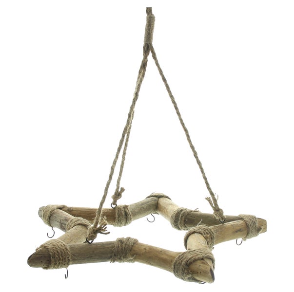 Dekorationsobjekt Stern aus Holz mit Aufhängung