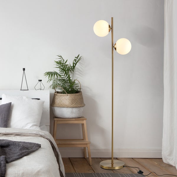 HOMCOM Stehlampe, 39 x 28 x 165cm, Stahl, Golden