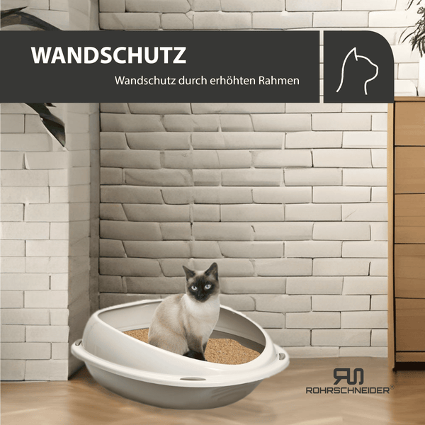 Rohrschneider Katzetoilette Shuttle grau + Spielkugel 2er-Set