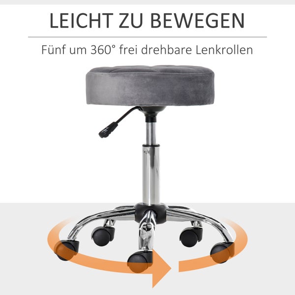 HOMCOM Salonstuhl, Ø42 x 49-61H cm, Polyester, Grau