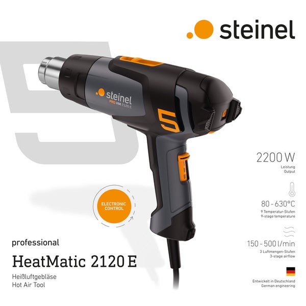 Steinel Heißluftpistole im Set, zwei Ansichten